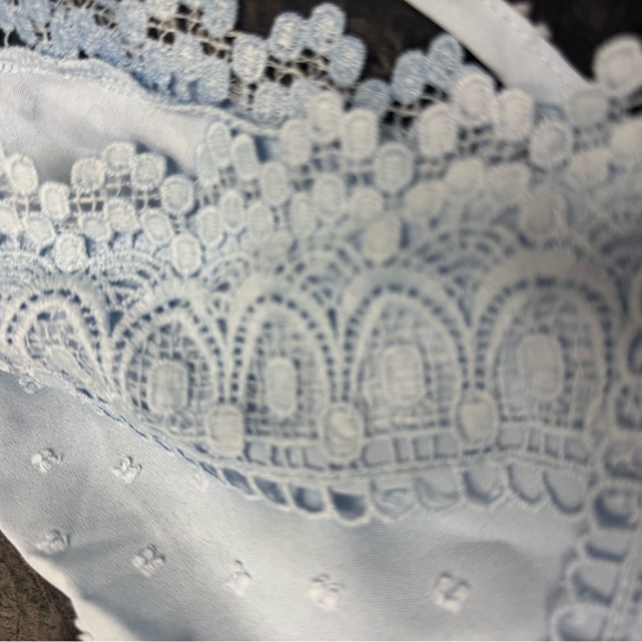 SHEIN VCAY A-Line Contrast Lace Tie Back 
Ruffle Hem Dress - Picture 6 of 11